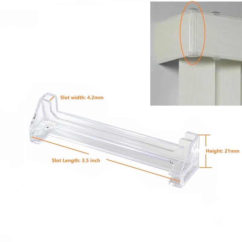 Cutelec Vertical Blind Valance Corners 4 Pack 3.5inch Clear Plastic for L Sharp Dust Cover,Blinds Parts,Accessory,Components - Image 2